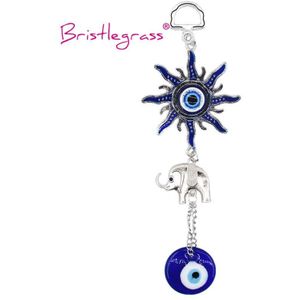 Bristlegrass Turks Blauwe Boze Oog Zon Olifant Amuletten Lucky Charm Muur Opknoping Hanger Slinger Zegen Bescherming Decor