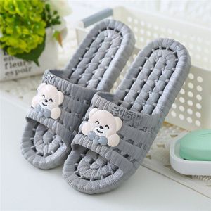 Tzlnd Mannen Slippers Schoenen Little Bear Patroon Sneldrogend Sandalen Slipper Indoor Holle Mannen Antislip Strand Schoenen Plus size 40-49