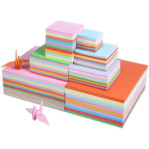 100 Pcs Dubbele Kanten Effen Kleur Vierkante Origami 4 Size Scrapbooking Decor Papier Kids Handgemaakte Vouwen Papier Diy Verpakking