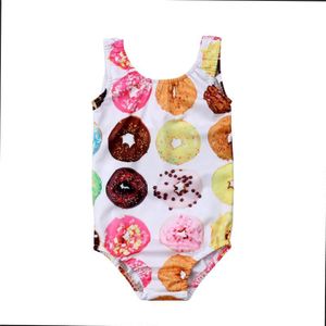 Baby Meisje Badpak Peuter Kids Badmode Donut Print Badpak Zomer Een Stuk Badpak Badmode Kinderen Zwemmen Kostuum