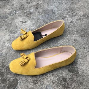 Mode Kudde Platte Schoenen Vrouwen Britse Kwastje Oxfords Flats Vierkante Teen Slip Op Loafers Dames Kantoor Casual Schoenen vrouw