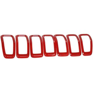 7 Pcs Front Grill Inserts Grille Cover Frame Trims Voor Jeep Cherokee