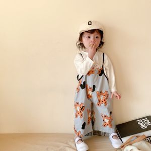 2022 Lente Jongens Overalls Leuke Tijger Print Overalls Voor Kinderen Meisjes Riem Broek Losse Kids Broek Baby Casual Overalls