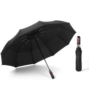 10 Ribben Winddicht Paraplu Automatische Houten Handvat Grote Paraplu 115Cm Grote Golf Regen Paraplu Zakenlui Paraguas