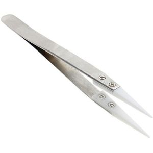 Precisie Keramische Pincet Hittebestendig Pincet Voor Knijpen Coils (Zilver En Wit)