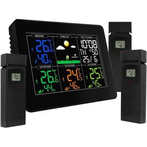 Luda Digitale Draadloze Weerstation Indoor Outdoor Hygrometer Thermometer Humidty Met Wekker, Kleur Display Monitor