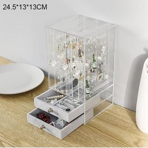 Multifunctionele Sieraden Doos Oorbellen Plank Oorbellen Opbergdoos Transparante Display Box Koreaanse Stofdicht Prinses Sieraden Rek