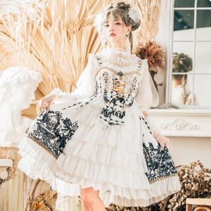 Japanse Lolita Jsk Jurk Dragon Heks Gothic Jsk Jurk Dark Punk Vintage Victoriaanse Prinses Feestjurk Mouwloze Lolita Jurk