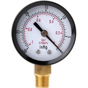 Vacuüm Manometer Mini Wijzerplaat Luchtdruk Meter Dubbele Schaal Bar Inhg 1/4 ""NPT63HF