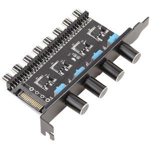 8 Kanalen Koelventilator Hub Sata/4Pin Voeding 1 Of 4 Knop Radiator Speed Controller Voor Cpu Pc case Chassis