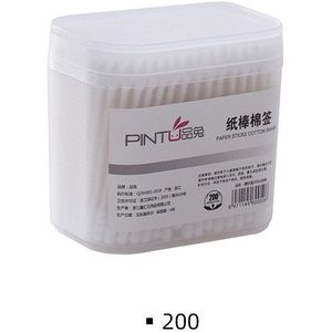 200Pcs Wattenstaafjes Papier Handvat Dubbele Hoofd Wattenstaafje Oor Schoonmaken Gezondheid Katoen Getipt Applicator Stick Multi-Functionele Tool u3