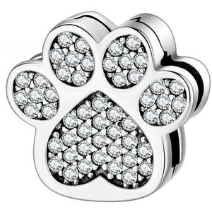 100% 925 Sterling Zilver Sparkling Cz Hond Klauw Kralen Clip Fit Originele Reflectie Bedelarmband Sieraden Maken