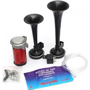 Super Luid 178db 12V Auto Boot Motorfiets Truck Air Horn Set Heavy Duty Trompet Compressor Dual Tone Trompet ultra Loud Kit