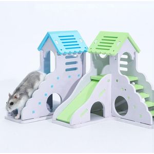 Houten Hamster Trap Slapen Huis Gouden Beer Nest Bed Voor Kleine Huisdieren Chinchilla Cavia Kleine Huisdieren Kooi Speelgoed