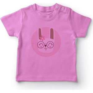 Angemiel Baby Glazen Drager Bloemen Leuke Kat Baby Meisjes T-shirt Roze