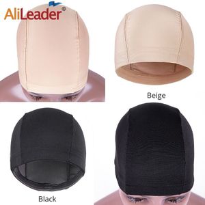 Alileader Verkoop Elastische Grote/M/Kleine Pruik Dome Zwart Blond Beige Mesh Dome Haarnetje Weven Cap Voor pruiken Maken Tool Kit 2 Stuks