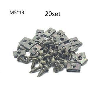 M4/M5 Motorfiets Anti-Roest U-Type Metalen Clips Zelftappende Schroeven Retainer Kit