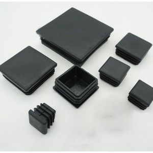 80 Stuks Zwart Plastic Blanking End Caps Vierkante Buis Cap Insert Pluggen Bung Voor Meubels Tafels Stoelen Protector