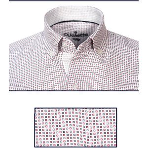 Wit Heren Shirt Korte Mouw Regelmatige Witte Katoen Casual Dot Print Heren Shirts Turn Down Kraag Gemaakt In Turkije shirt & Tops