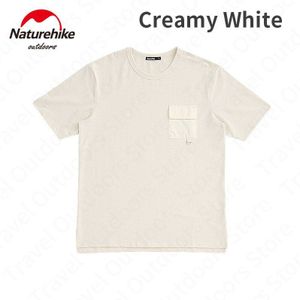 Naturehike Zomer Korte Mouwen Ultralight 370G Ronde Hals Shirt 100% Katoen Jas Camping Comfortabele Leisure T-shirt 3 Kleuren