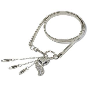 Metalen Stretch Diamant Riem Vrouwen Mode Dunne Goud Zilver Riemen Vrouwelijke Jeans Jurk Tailleband Brand