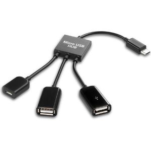 3 In 1 Micro Usb Otg Hub Adapter Voor Smartphone / Tablet Micro Usb Splitter Voor Apple Samsung Lenovo
