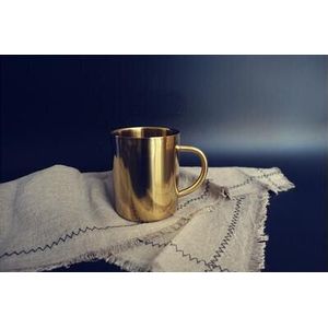 Vintage messing Rvs Mok Cup Koper Plated Melk Thee Cup Gouden Mok 420ML Grootouders Kerst Woondecoratie