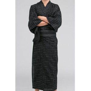 Mannelijke Traditionele Japan Kimono Badjassen Heren 100% Katoen Robe Yukata Mannen Nachtjapon Badjas Zomer Nachtkleding met obi A52602