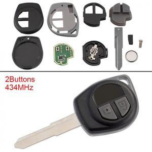 2 Knoppen Keyless Sleutel Shell Auto Afstandsbediening Sleutelhanger Met ID46 Chip Met Batterij Voor Suzuki Swift SX4 Alto Jimny vitara Ignis Splash