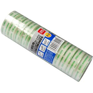 Tape cutter met 2 rolls plakband kleine transparante tape zetel tape machine dispenser willekeurig sturen de kleur deli 0808