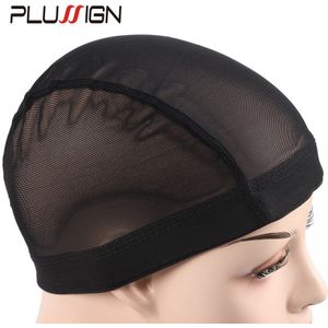 Plussign 5Pcs Pruik Cap Voor Pruik Maken Beste Dome Cap Haarnet Voor Pruiken Zwart Mesh Dome cap Zwart Tansparent