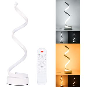 Led Spiraal Tafellamp Moderne Gebogen Bureau Bedlampje Dimbaar Wit/Warm Wit/Natuur Wit Licht Voor Living kamer Slaapkamer