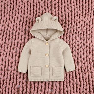 Pasgeboren Baby Meisje Jas Met Lange Mouwen Baby Gebreide Jas Herfst Kinderen Bovenkleding Hoodie Jas Voor Jongen Roze Jas Voor Meisje 6M-18M