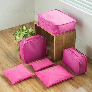 6 stks/set Mode Grote Capaciteit Rits Nylon Waterdichte Vrouwen Reistas Bagage Organizer Verpakking Bag Cube Mannen Reis Tas