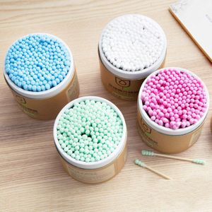 Kleur Dubbele Tip Spiraal Wattenstaafje Inblikken Schoonmaken Wattenstaafje Make Remover Wattenstaafje Oor Katoen Stok 200 Packs