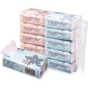 10 Stuks Zakken 3-Lagen Uitrekbare Toiletpapier Zachte Houtpulp Pompen Tissue Servet