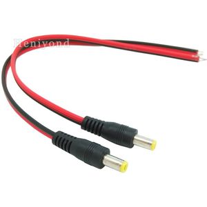 10 stuks 2.1x5.5mm Mannelijke plug 12V DC Power Pigtail kabel jack voor Cctv Camera connector