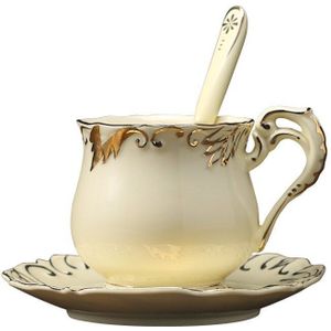Scandinavische Stijl Vintage Thee Cup Set Gebruiksvoorwerp Wedding Gouden Rand Servies Sets Royal Porcelana Keramische Xicaras Drinkware EB50BD