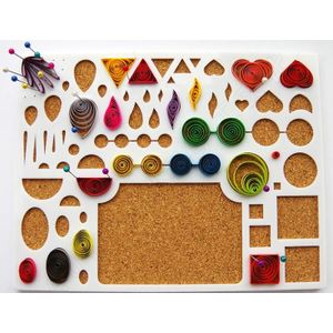 Arriaval, Papier Quilling Tool, 21*18 cm Grote Maat Workboard, Sjabloon Board, kurk Boord met 40 stks Rechte Pins, quilling gereedschap