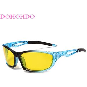 Dohohdo Mode Nachtzicht Gepolariseerde Zonnebril Mannen Klassieke Geel Lens Rijden Zonnebril Man Anti-Glare Bril UV400