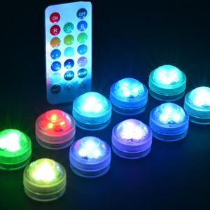 Kitosun 20 stks 3 LEDs Onderwater Dompelpompen Lichten Remote Controlled Base Zwembad Papieren Lantaarn Verlichting voor Huwelijk Xmas