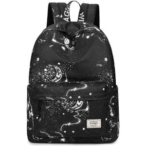 Waterdichte Vrouwen Rugzakken Ruimte Zwart Galaxy Star Printen Bagpack Dame Mode School Baook Tas Voor Tieners Meisjes