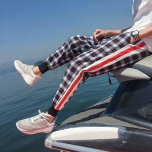 Siteweie Sportbroek Mannen Plaid Potlood Broek Sport Casual Hip Hop Jongens Broek Koreaanse Trend Losse Joggers Streetwear Broek G327