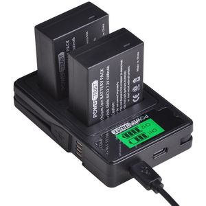 Powertrust DMW-BLC12 DMW-BLC12E Batterij + Lcd Usb Dual Charger Voor Panasonic Lumix DMC-FZ200,FZ300,FZ1000,FZ2500, g5, G6,G7,GX8