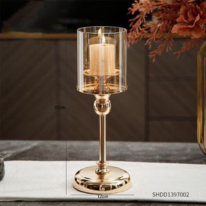 Glas Kandelaar Home Decoratie Bruiloft Centerpieces Voor Tafel Goud Metalen Kandelaars Home Decoratie Woonkamer Decor