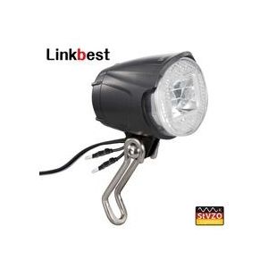 Linkbest Koplamp LED Fiets licht StVZO Goedgekeurd, Cree Led 40 Lux, Waterdichte IPX-5, 6 V-48 V voor hub dynamo en ebike