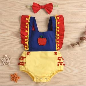 Citgeett Zomer Baby Baby Meisjes Outfit Fly Mouw Jarretel Bodysuit + Boog Hoofddeksels Patchwork Set Kleding