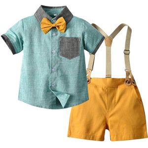 Qaziqiland Kids Formele Kleding Voor 1-6 Jaar Jongens Verjaardag Zomer Kinderen Pak Effen Set Baby Baby Boy Kleding Kostuum