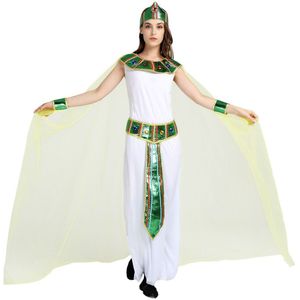 Umorden Paar Oude Egypte Egyptische Farao Cleopatra Kostuum Cosplay Purim Halloween Kostuums Voor Mannen Vrouwen Groen Goud