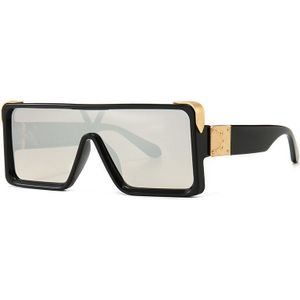Trending Vierkante Futuristische Zonnebril Vrouwen Mannen Oversized Platte Top Zon Shades Unisex Brillen voor Rave Festival UV400